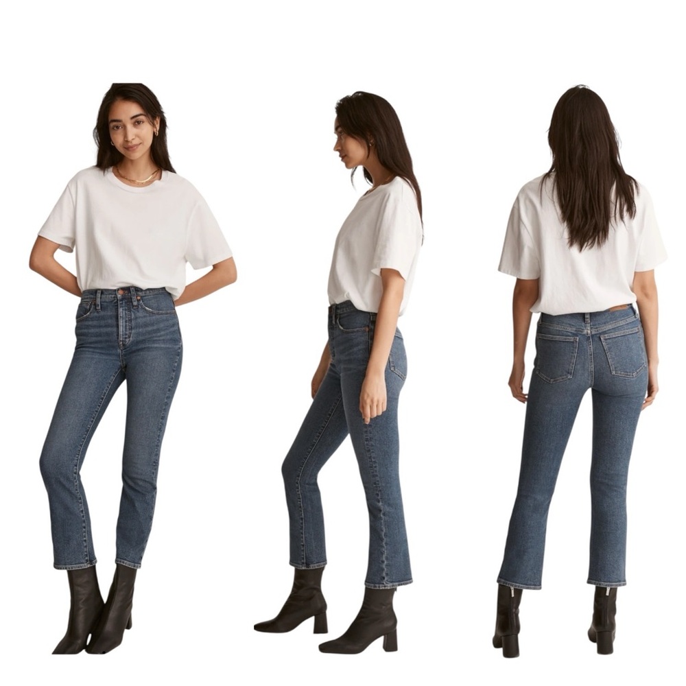 Madewell Cali Demi-Boot Jeans in Glenside Wash Blue Denim Women’s Size 28 - Picture 3 of 17